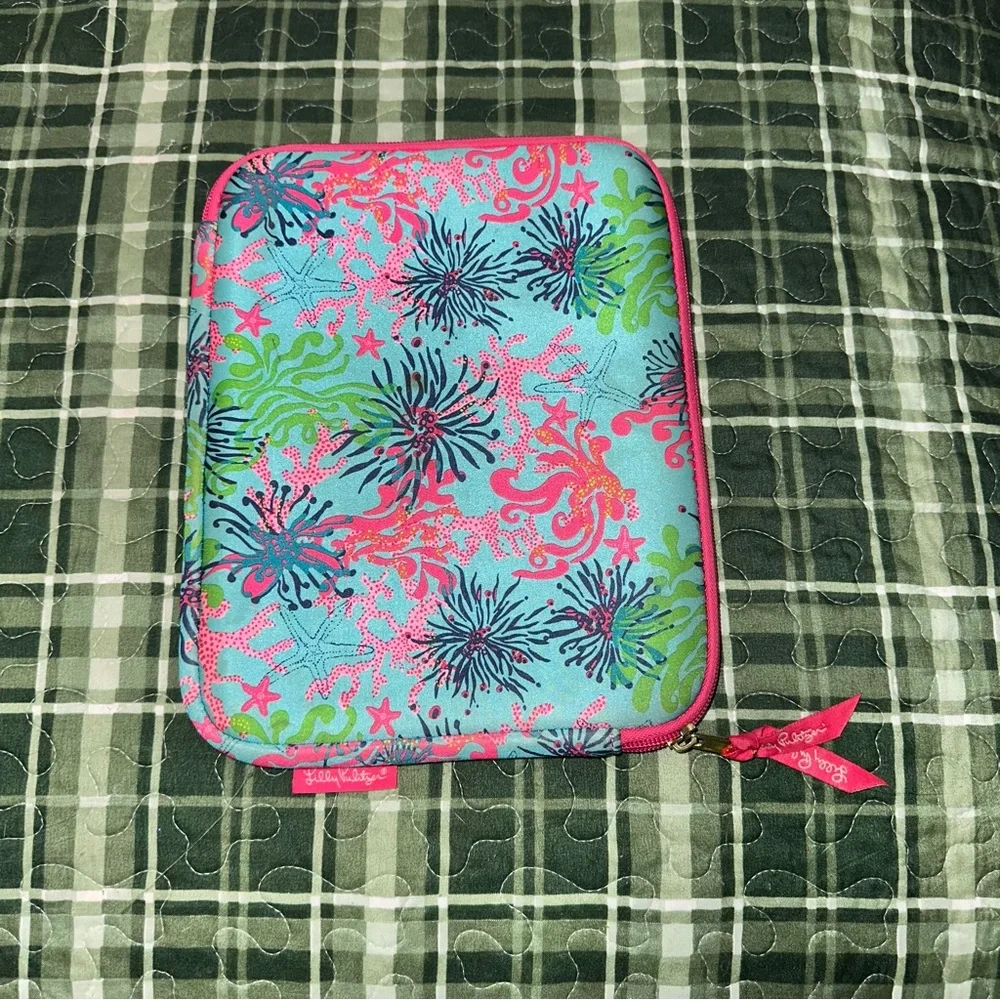 Lilly Pulitzer Pink and Blue Floral Tablet Sleeve
